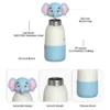 Kids 304 stainless steel cartoon water bottle exploded view showing 3D silicone character cap and protective boots for wholesale.