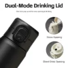 Dual-mode drinking lid design with straw and direct sip openings for one-touch operation
