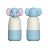 Front and back view of the 3D elephant silicone head kids bottle highlighting the tactile toy-like design for B2B retailers.