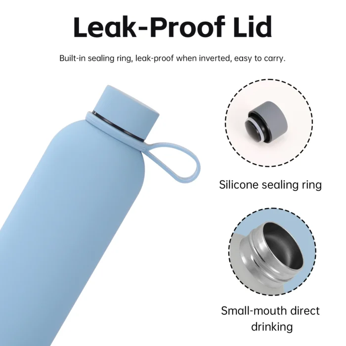 Leak-proof small-mouth bottle lid with food-grade silicone sealing ring and safe PP plastic.