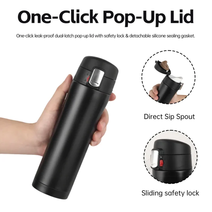 One-Touch Flip & Sip Technology