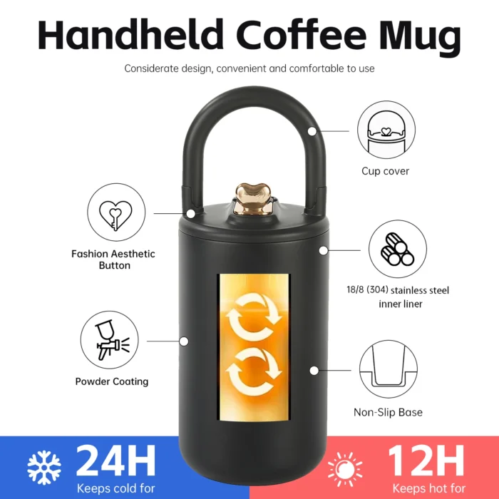 Wholesale Designer-Style "Purse Handle" Tumbler | Chic Stainless Steel Coffee Mug Manufacturer - Image 3