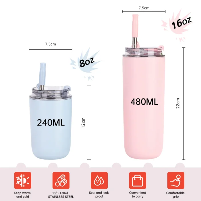 Wholesale Slim "Pocket" Vacuum Tumbler | Macaron Matte Colors - Image 2