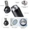 316 medical grade stainless steel sports water bottle exploded view showing tea infuser and silicone straw for B2B supply.