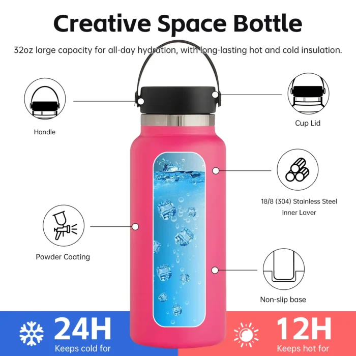 Wholesale Wide Mouth Insulated Water Bottle | Classic 18/8 Stainless Steel Sports Flask - Image 3