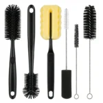 6-piece drinkware cleaning brush kit with various head shapes for thorough bottle and straw maintenance in wholesale supply.