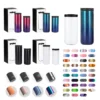 Wholesale custom logo options and aurora gradient color palette for straight body tumblers with premium retail boxes.