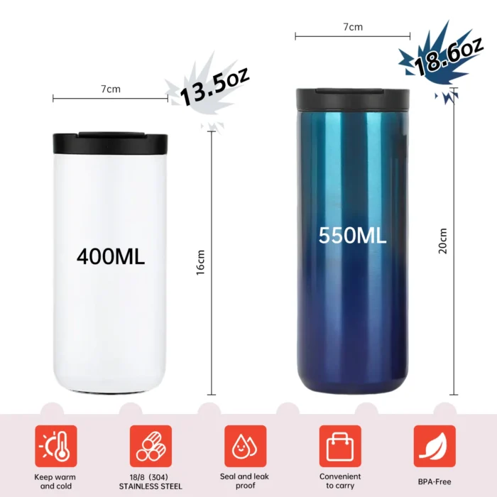 Wholesale Straight Body Stainless Steel Coffee Tumbler | Custom Logo & Gradient Colors - Image 3