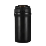 Dual-drinking lid design showing integrated silicone straw and direct sipping spout for versatile office use.