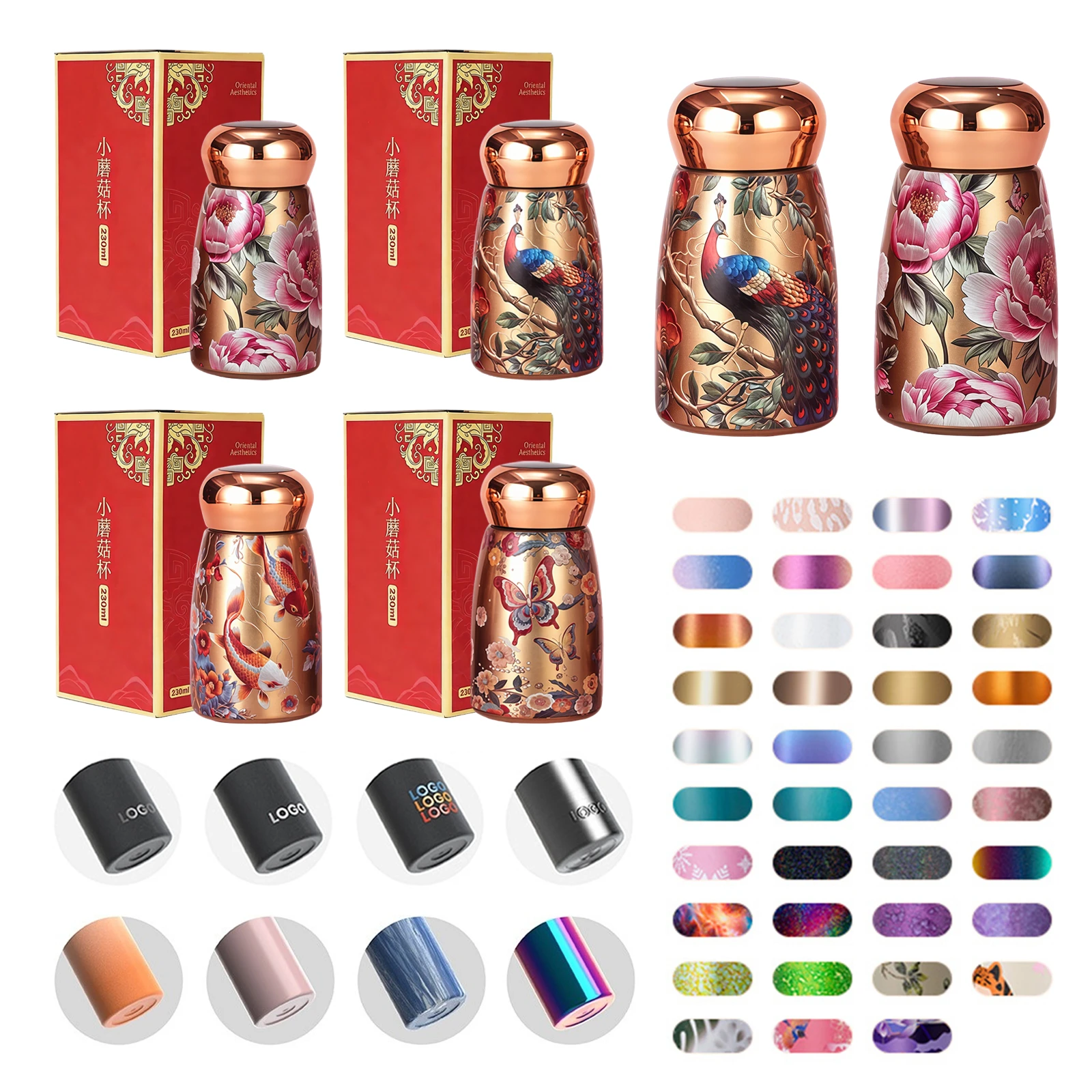 Wholesale Oriental retro mini flask collection with premium gift boxes and custom logo branding options.