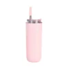 240ml light pink slim pocket vacuum tumbler with dual-sip lid for B2B wholesale.